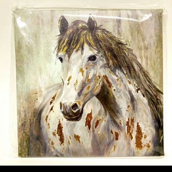 Rebel Sparkles Be You Boutique Other - Horse canvas wall art w/gold foil sz 8" × 8" seal